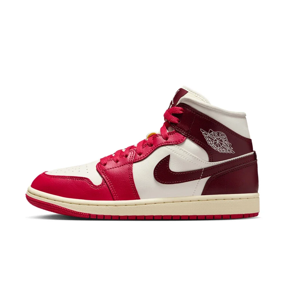 Nike Air Jordan 1 Mid BQ6472-119 Sneakers Women's White Lifestyle Shoes LIQ1632